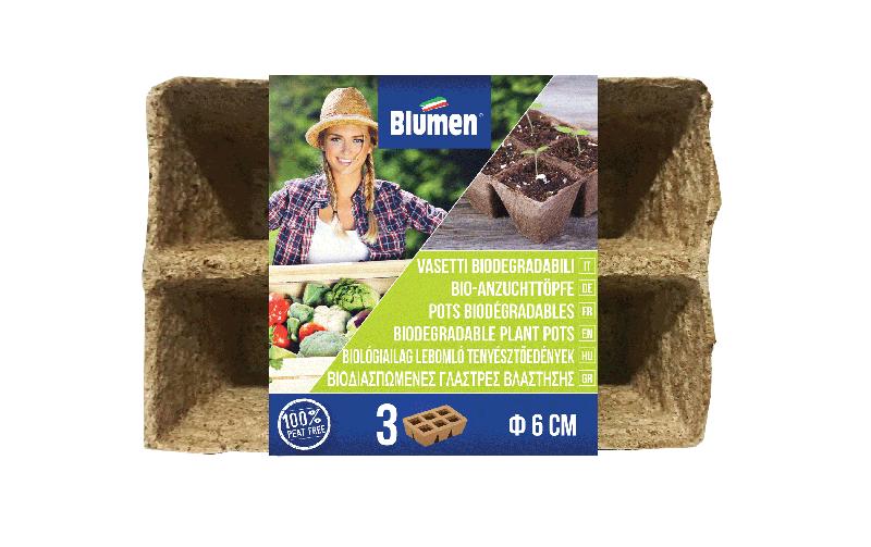 Blumen Aufzuchttöpfe Bio 6 cm quadratisch, 18 Stück