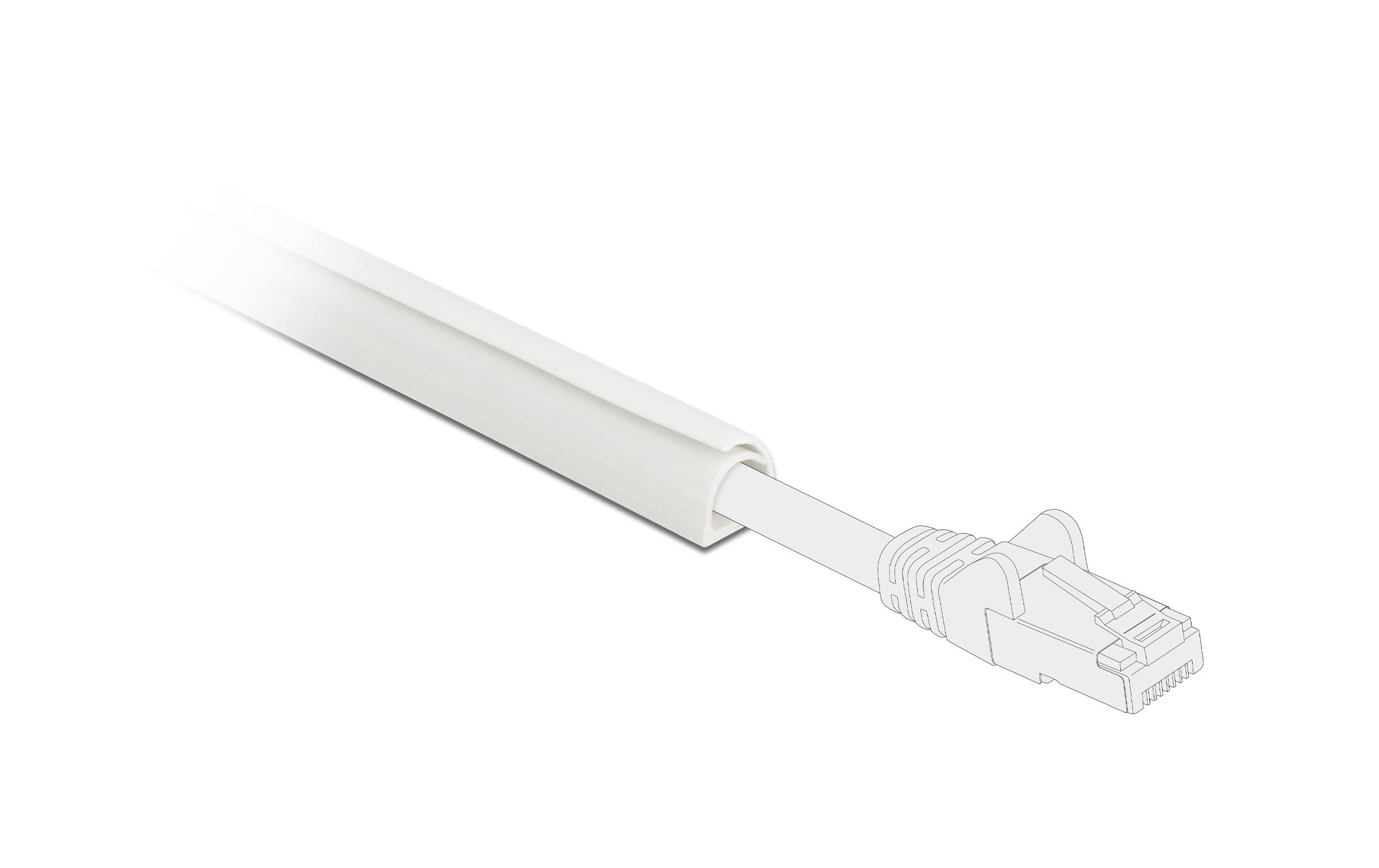 Delock Kabelkanal selbst-schliessend, -klebend 1 m x 10 mm Weiss Delock Kabelkanal selbst-schliessend, -klebend 1 m x 10 mm Weiss