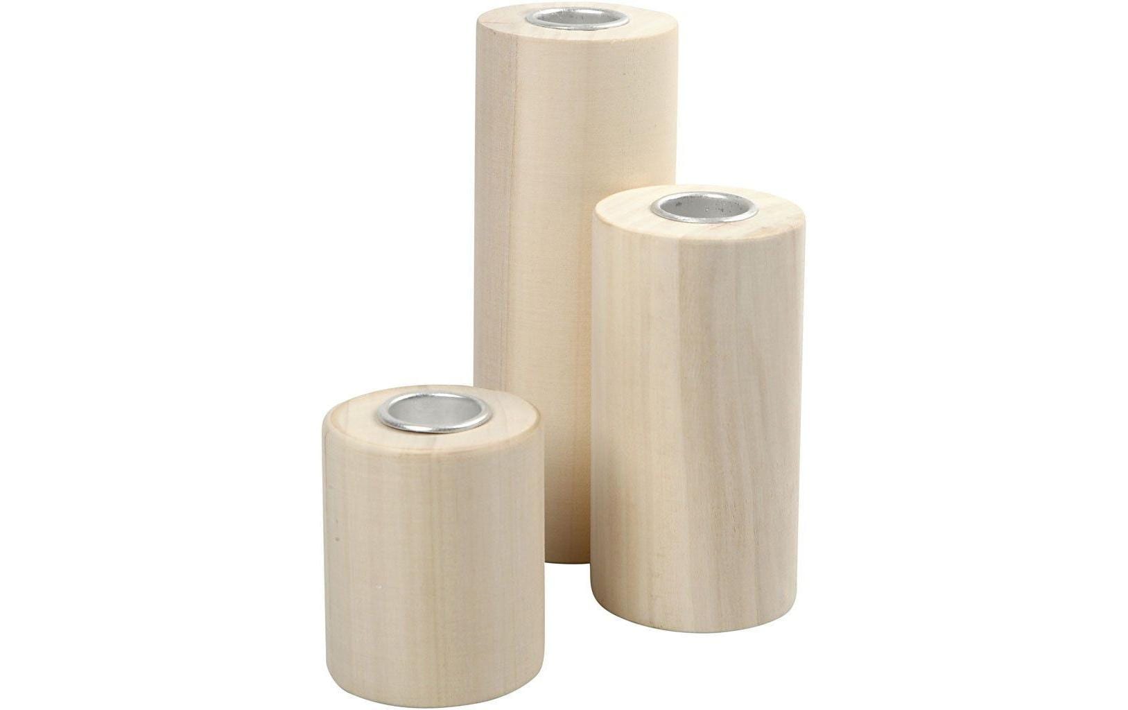 Creativ Company Kerzenständer 14.5 + 9 + 6.5 cm 3 Stück, Beige