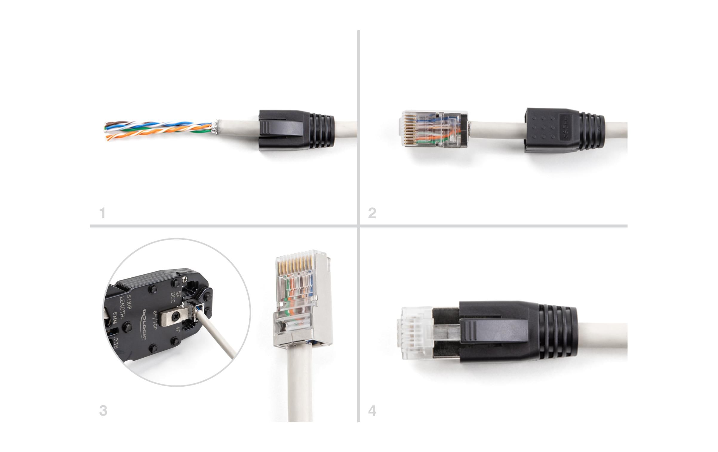 Delock Stecker RJ50, S/FTP, Cat.5e 25 Stück, Schwarz