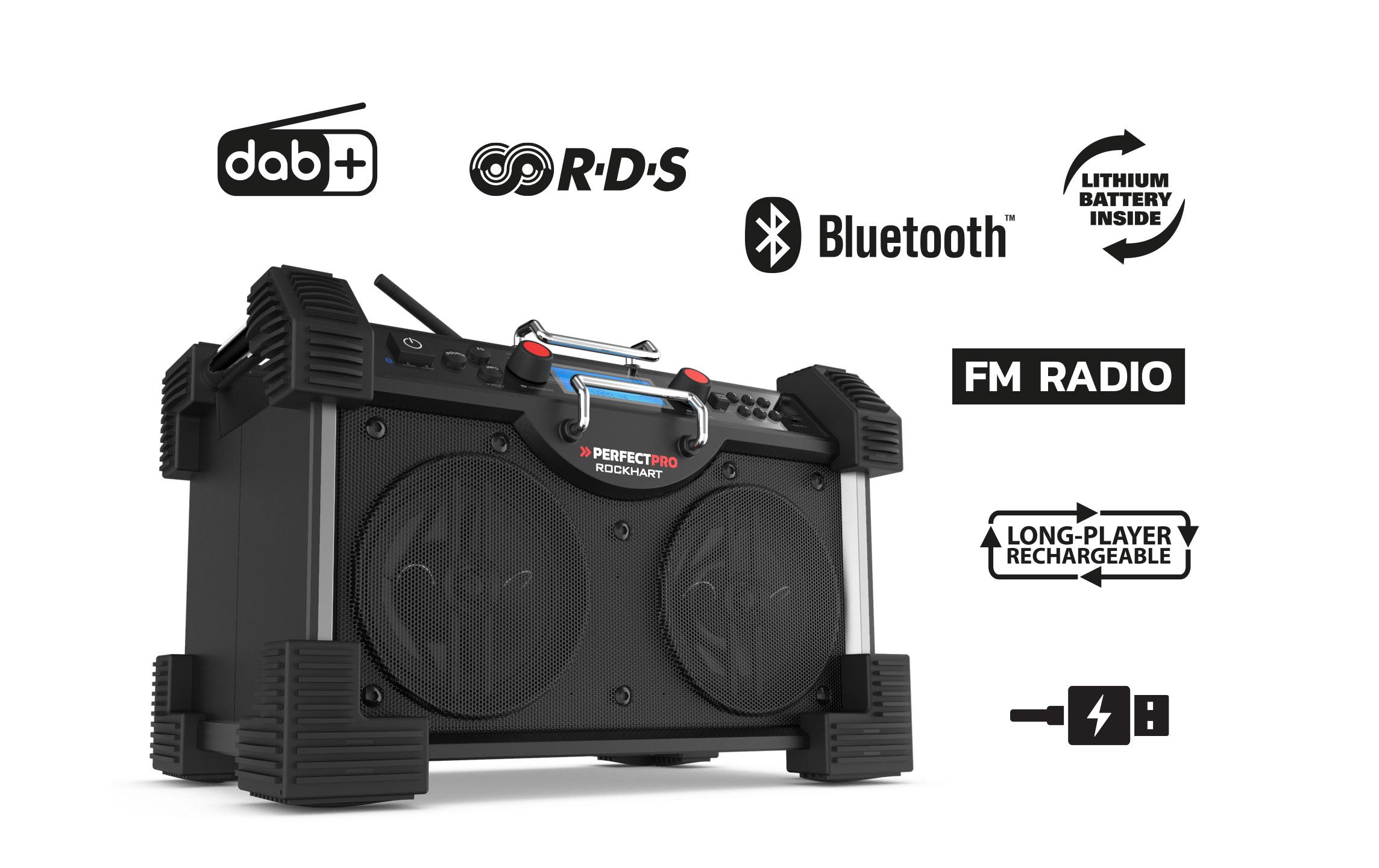 Perfectpro DAB+ Radio ROCKHART Schwarz