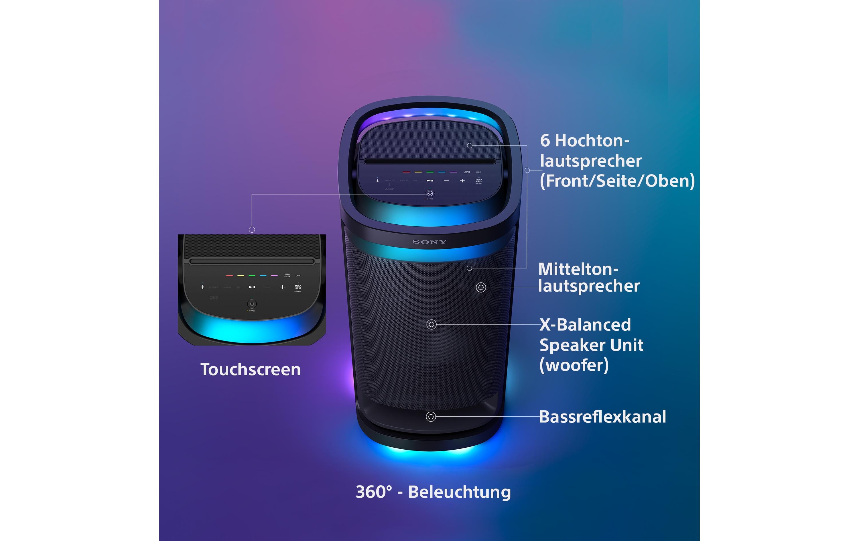 Sony Bluetooth Speaker SRS-XV900 Schwarz