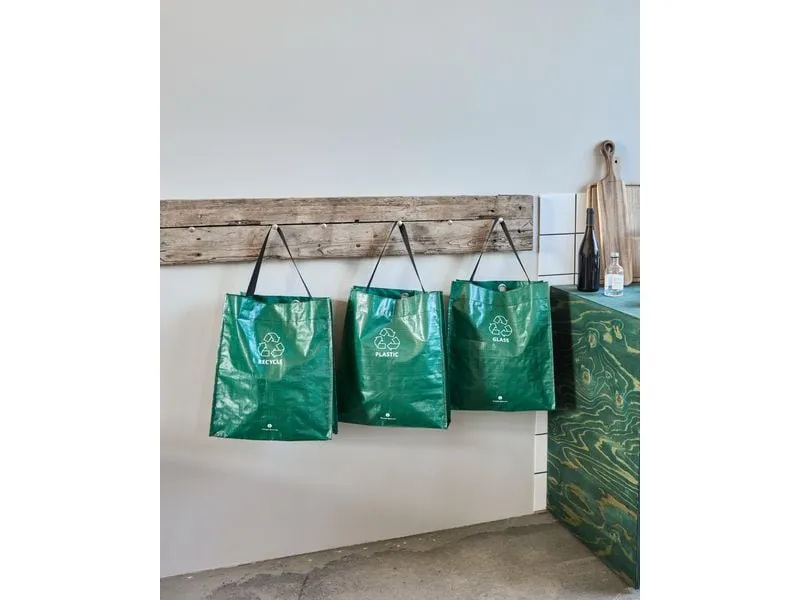 House Doctor Recyclingtasche HDRecycle, 38 x 15 x 44 cm, Grün, 3er Set House Doctor Recyclingtasche HDRecycle, 38 x 15 x 44 cm, Grün, 3er Set