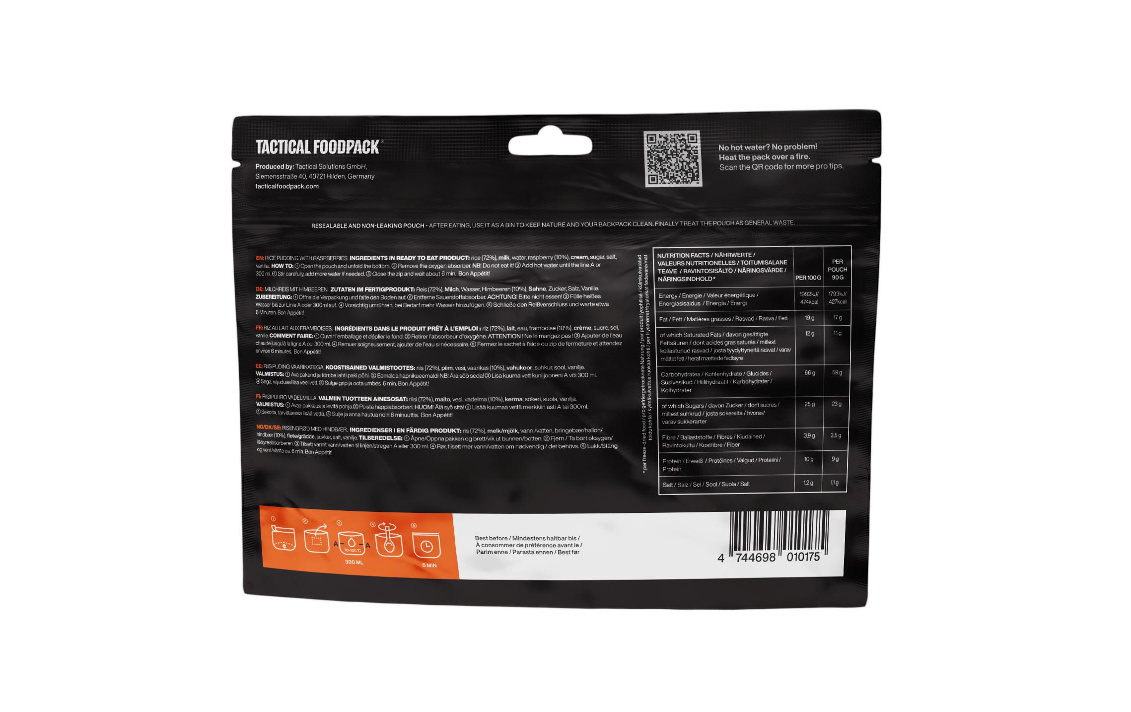 Tactical Foodpack Frühstück Rice Pudding and Berries Tactical Foodpack Frühstück Rice Pudding and Berries