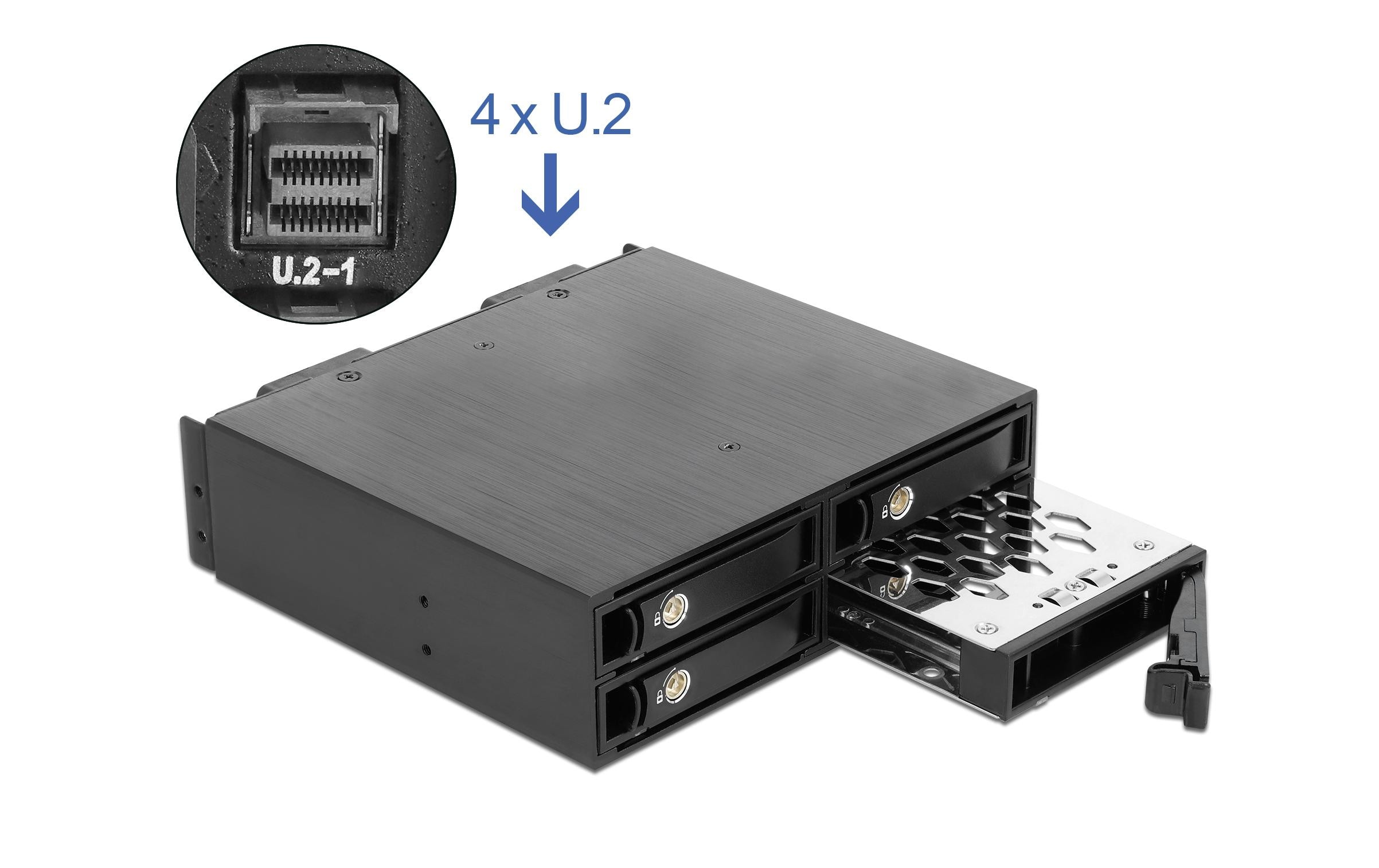 Delock Wechselrahmen 5.25 für 4x 2.5 U.2 NVMe SSD
