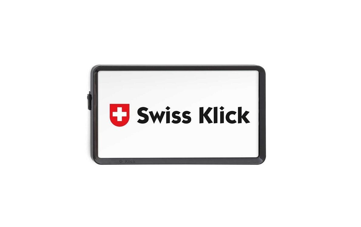 Swiss Klick Kennzeichenhalter Hochformat Hinterseite Schwarz Swiss Klick Kennzeichenhalter Hochformat Hinterseite Schwarz