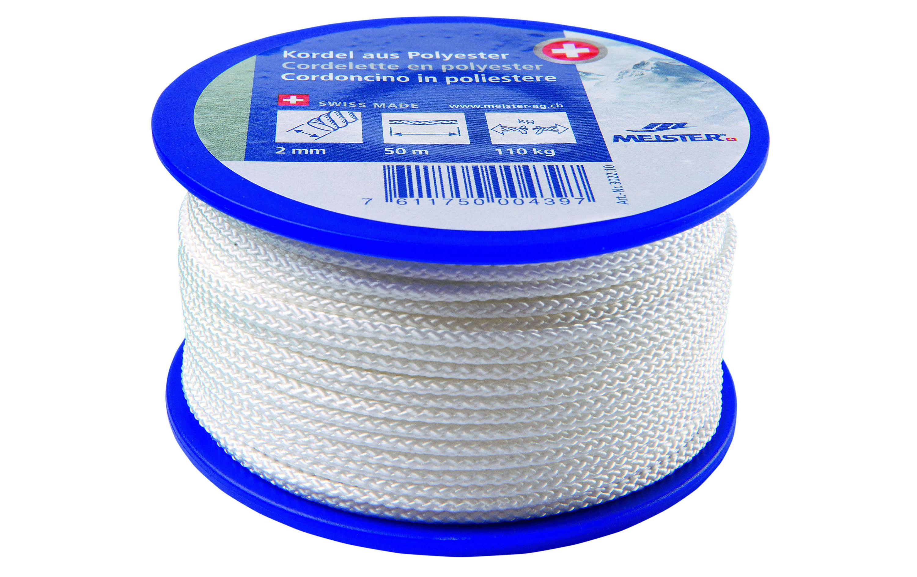 Meister Kordel Ø 2 mm, 50 m, 110 kg, Weiss Meister Kordel Ø 2 mm, 50 m, 110 kg, Weiss