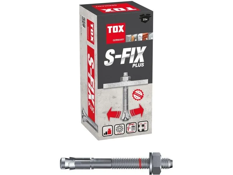 Tox-Dübel Bolzenanker S-Fix Plus M10 x 140/60+73 mm (25 Stk.)