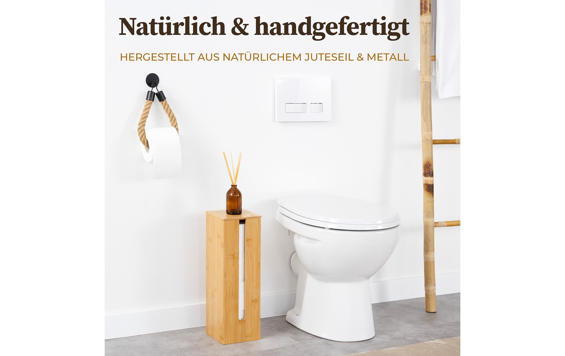 Hennez Toilettenpapierhalter Rope Stick Nature/Schwarz Hennez Toilettenpapierhalter Rope Stick Nature/Schwarz