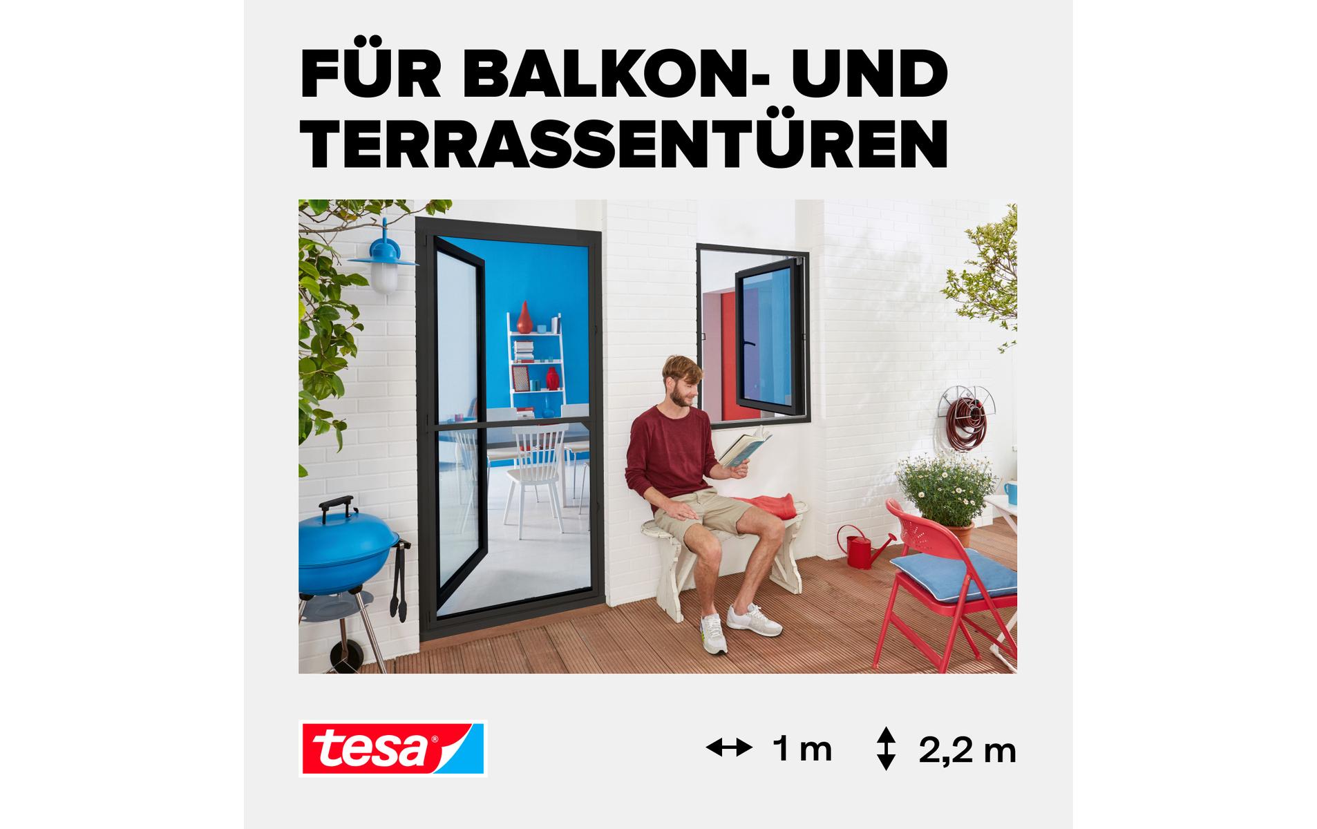 tesa Fliegengitter Insektenschutz Alu Comfort Tür 1 x 2.2m