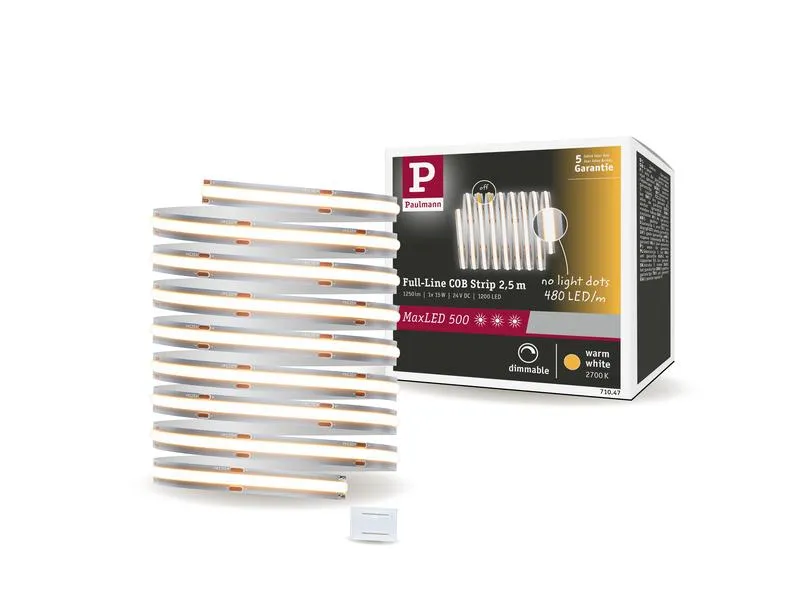 Paulmann LED-Stripe MaxLED 500 Einzelstripe COB, 2700K, 2.5m, Silber Paulmann LED-Stripe MaxLED 500 Einzelstripe COB, 2700K, 2.5m, Silber