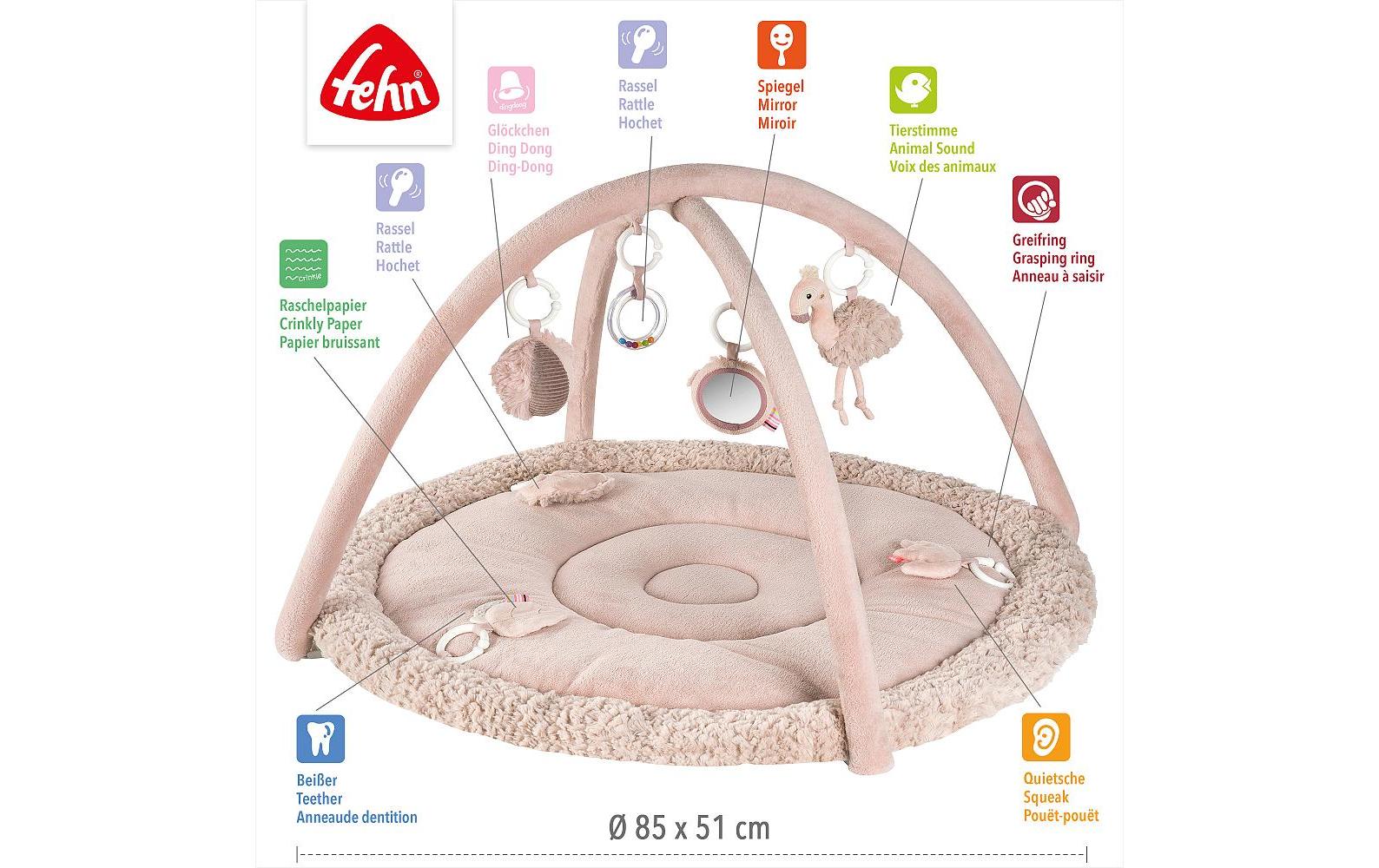 fehn 3-D-Activity-Decke Flamingo, Rose