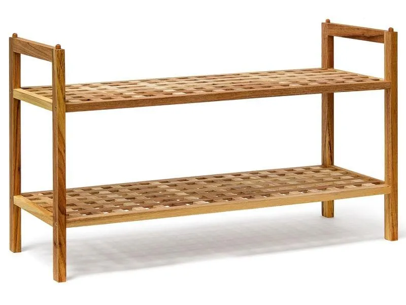 relaxdays Schuhregal stapelbar 69 x 40.5 cm, Nature