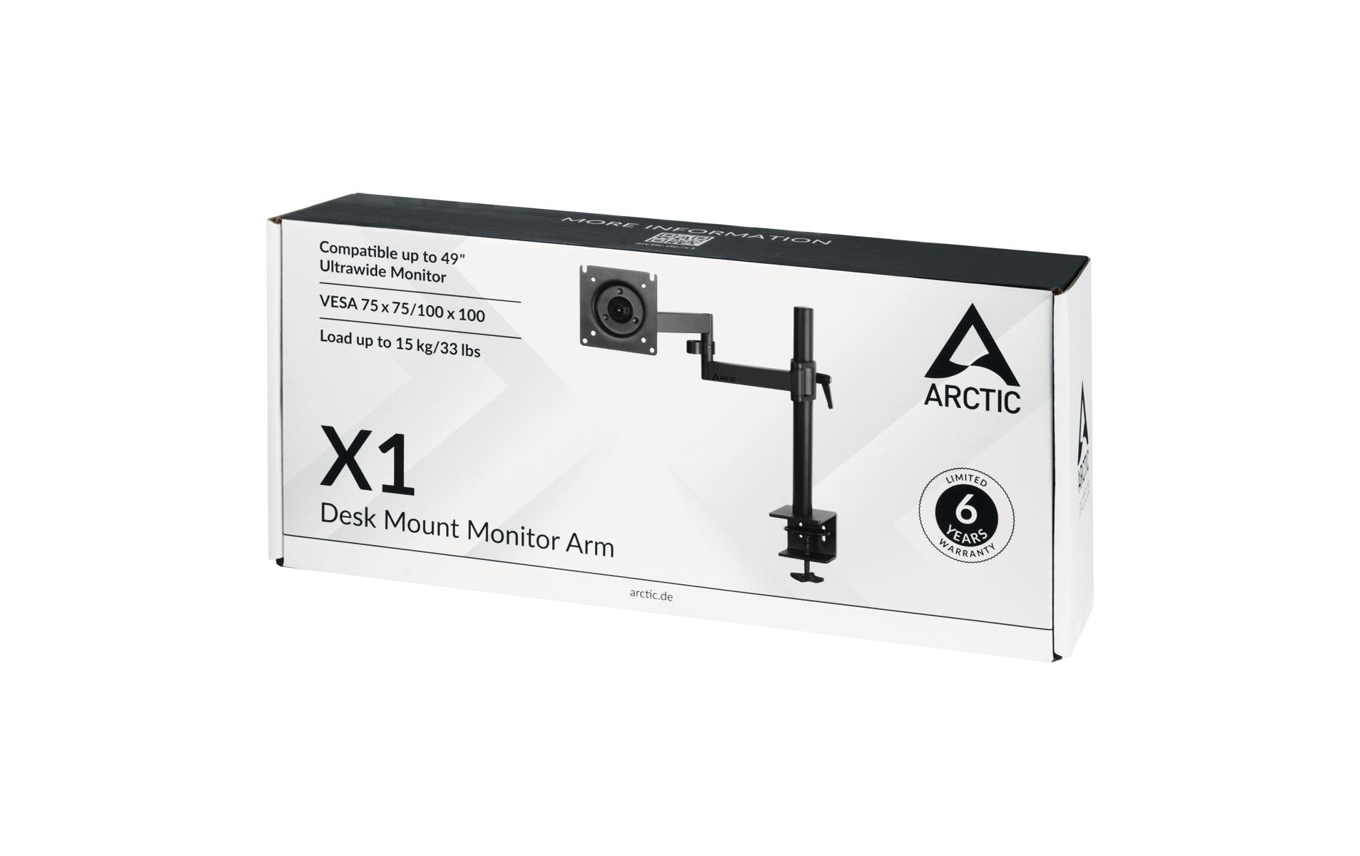 Arctic Cooling Tischhalterung X1 bis 10 kg – Schwarz matt