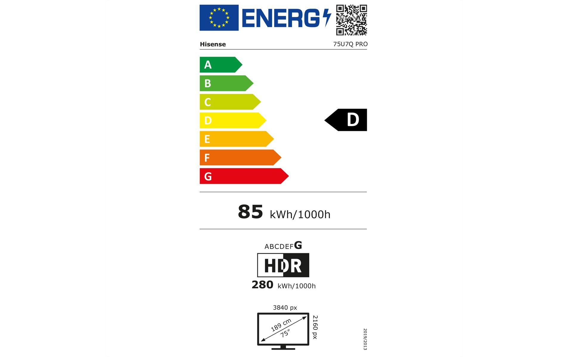 Hisense TV 75U7Q PRO 75, 3840 x 2160 (Ultra HD 4K), LED-LCD