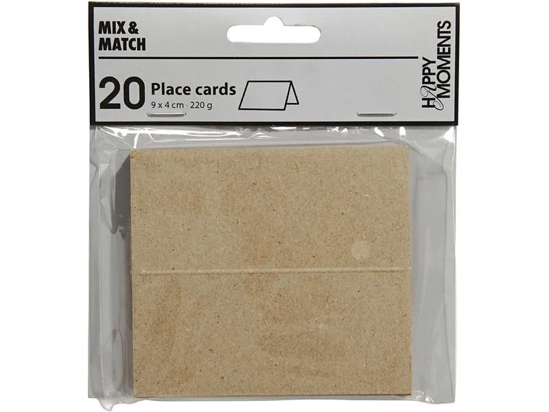 Creativ Company Tischkarte 9 x 4 cm, 20 Stück, Natur