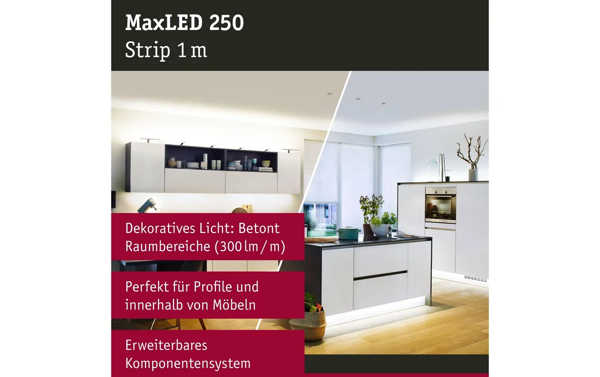 Paulmann LED-Stripe MaxLED 250 Tunable White, 1 m Verlängerung