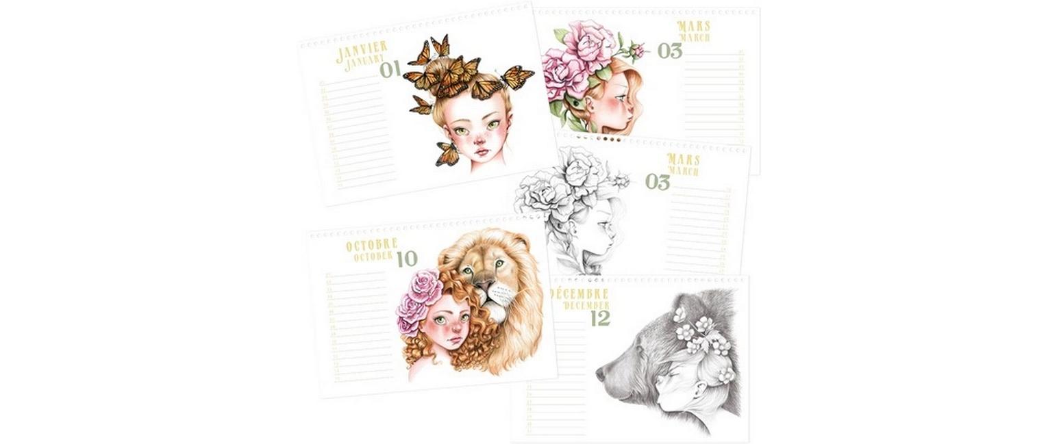 Avenue Mandarine Dauerkalender Wild A4, 24 Blatt