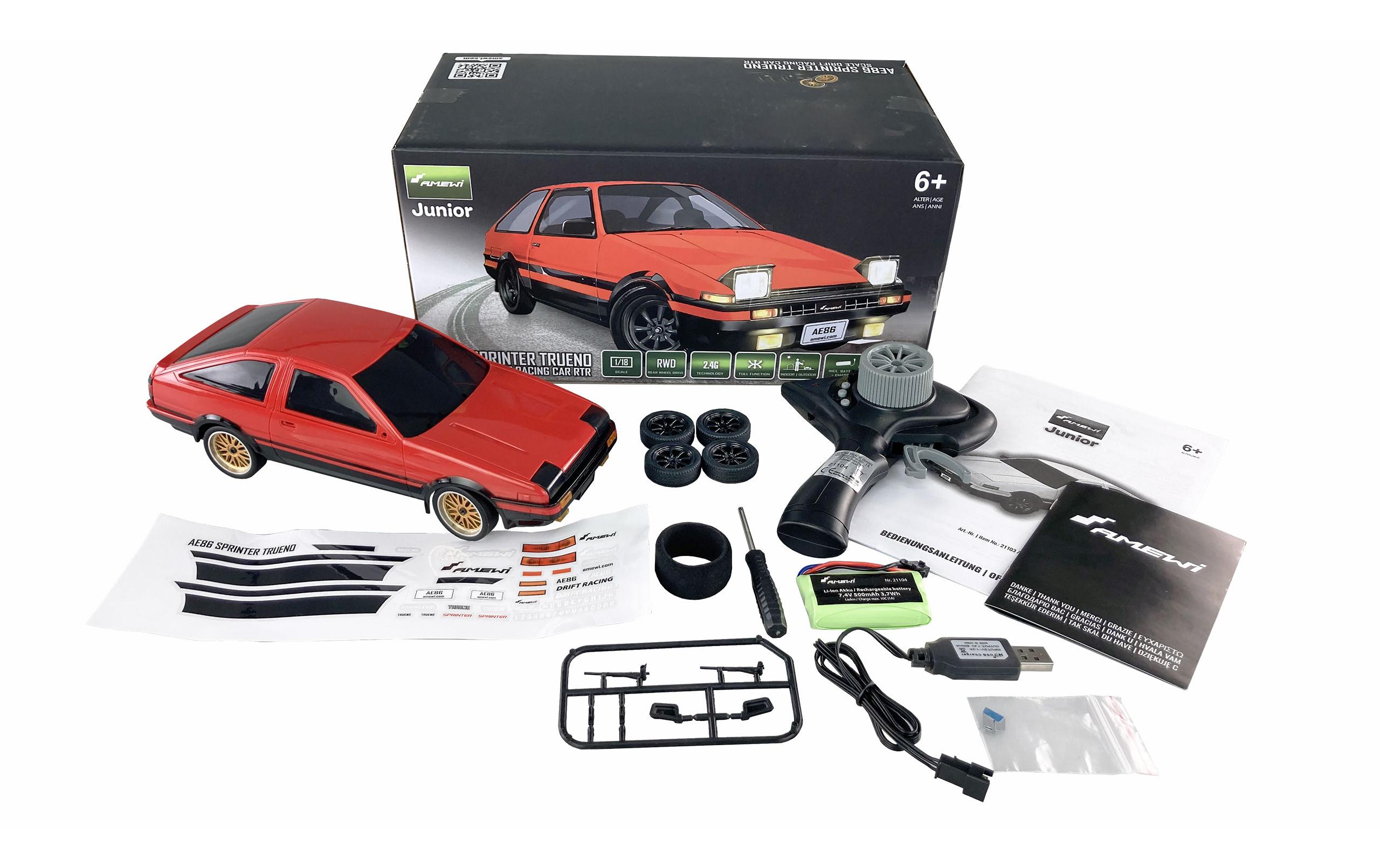 Amewi Drift AE86 Sprinter Trueno RWD, Rot, RTR, 1:18 Amewi Drift AE86 Sprinter Trueno RWD, Rot, RTR, 1:18