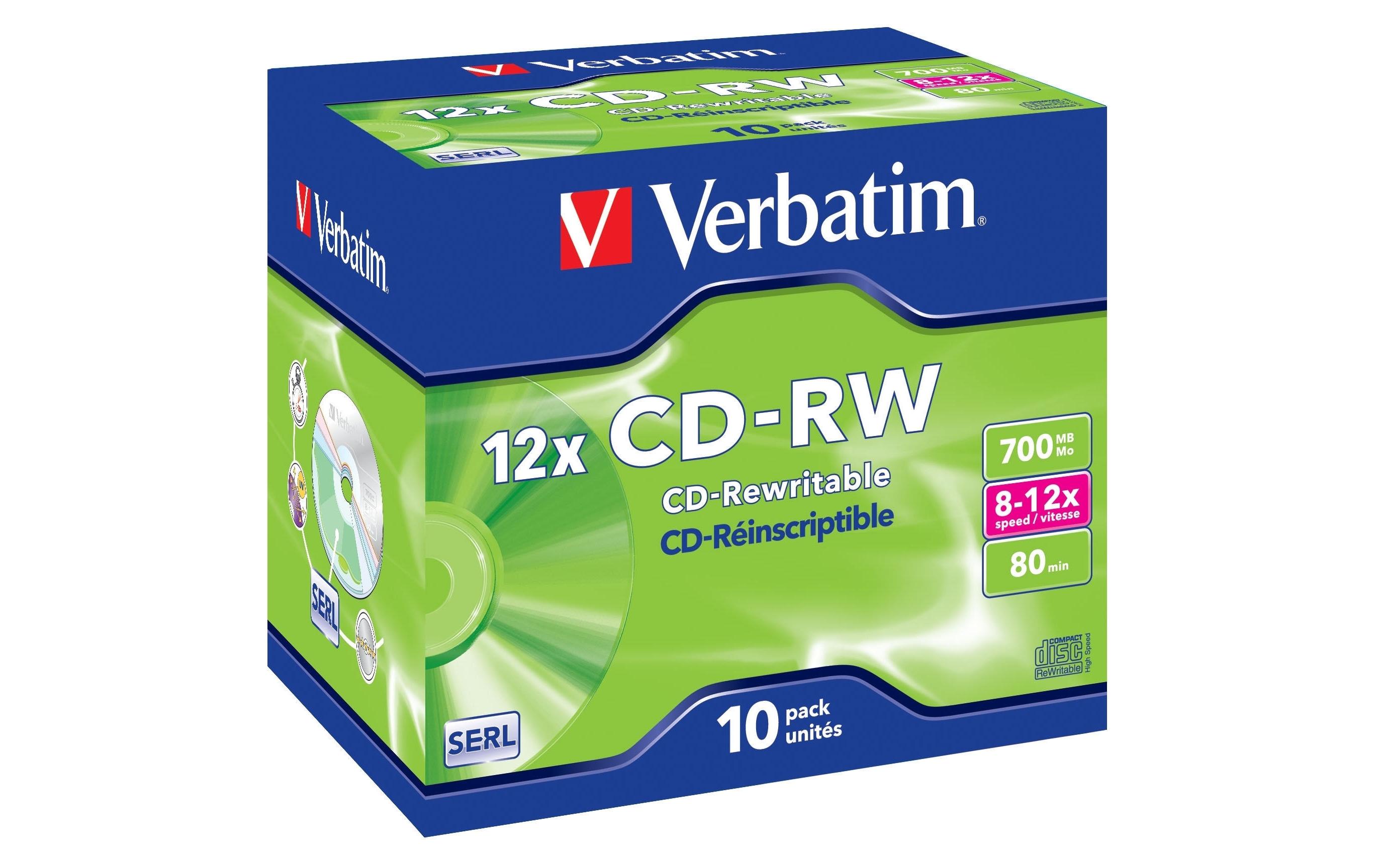 Verbatim CD-RW 0.7 GB, Jewelcase (10 Stück) Verbatim CD-RW 0.7 GB, Jewelcase (10 Stück)