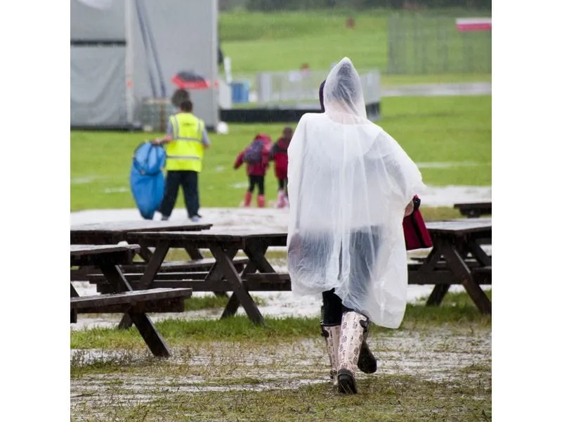 relaxdays Regenponcho 20 Stück, Rot