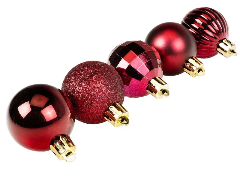 COCON Weihnachtskugel 34 Stück, Bordeaux