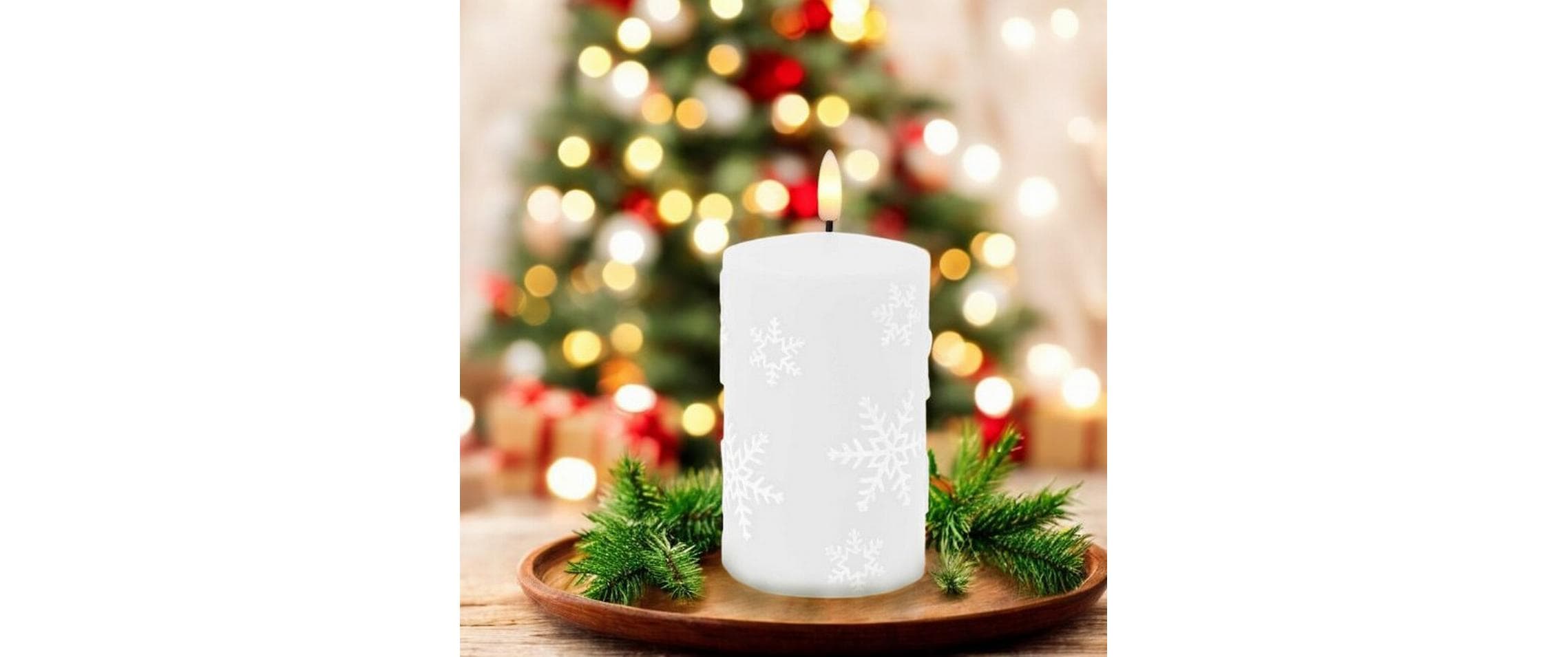 Dameco LED Kerze Schneeflocke, 7.5 cm x 12 cm