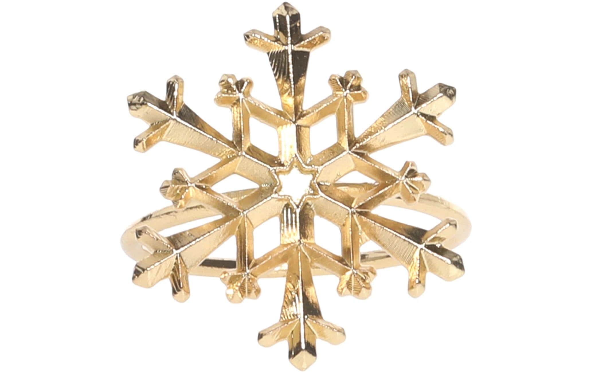 Chic Antique Serviettenhalter Schneeflocke, Gold