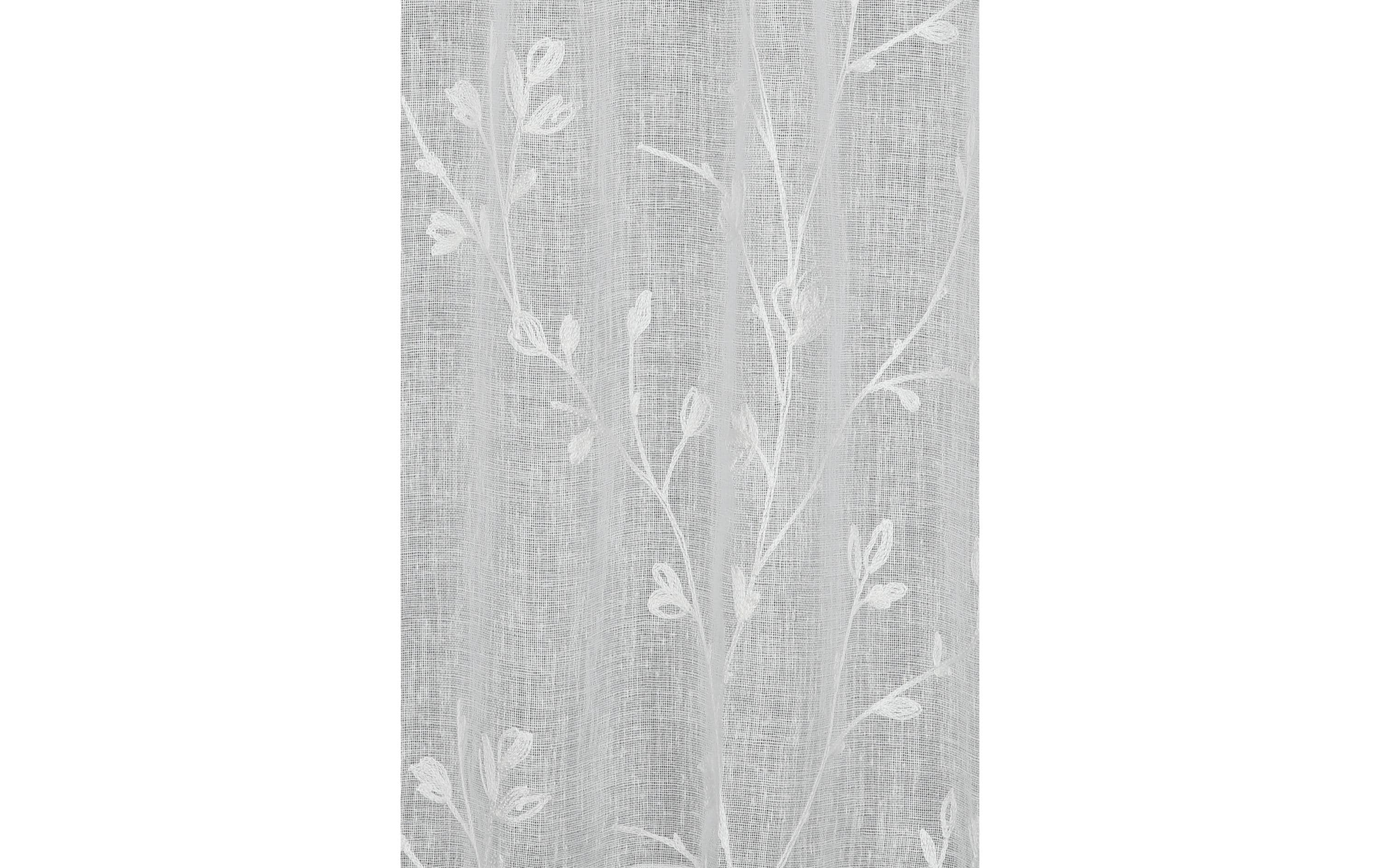 Gardinia Tagvorhang mit Faltenband Stickerei 140 cm x 48 cm, Natur