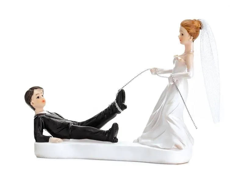 Partydeco Kuchen-Topper Figur Brautpaar Seil Weiss/Schwarz Partydeco Kuchen-Topper Figur Brautpaar Seil Weiss/Schwarz