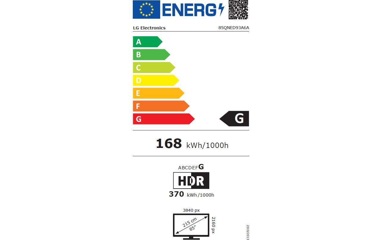 LG TV 85QNED93A6A 85, 3840 x 2160 (Ultra HD 4K), QNED