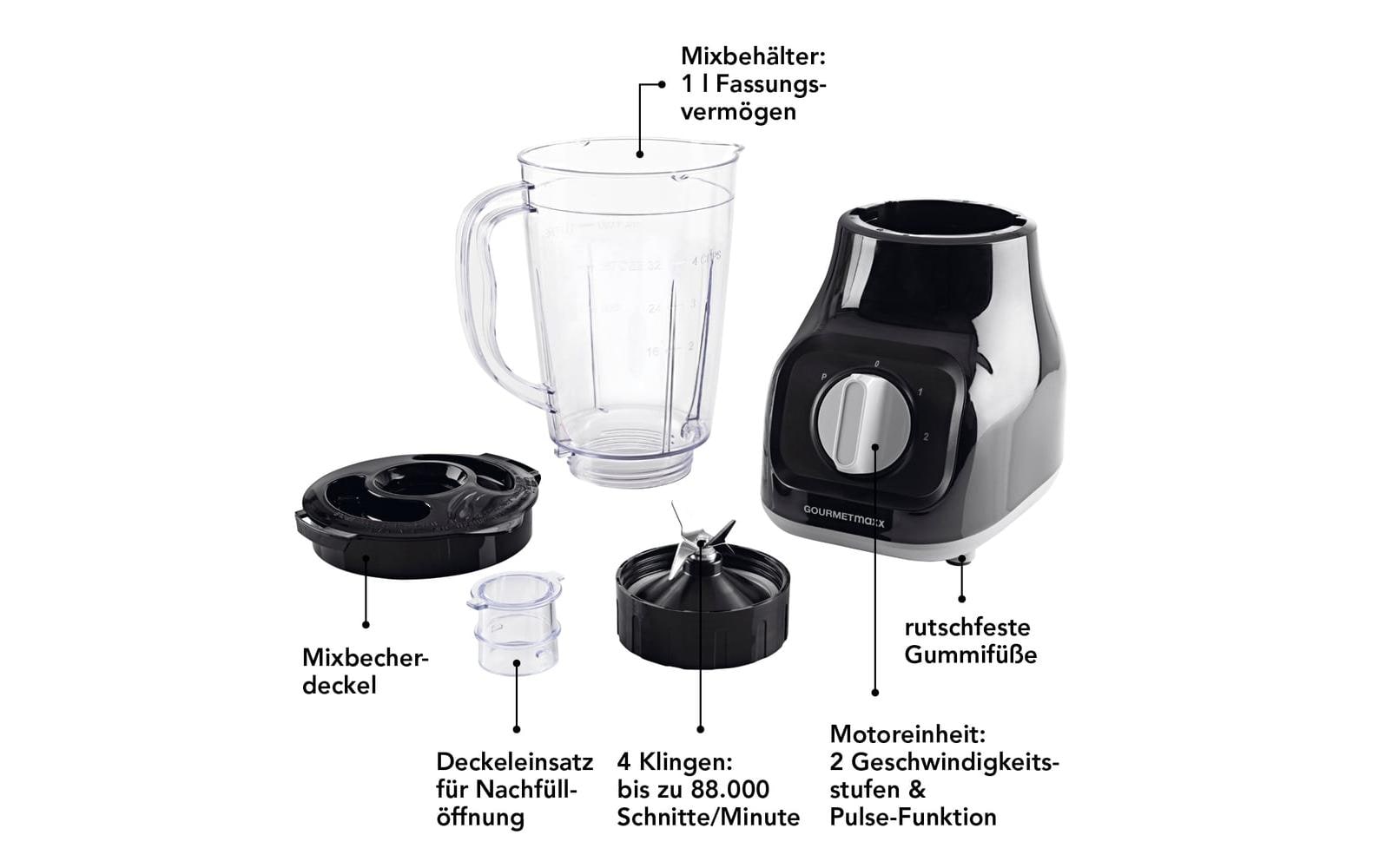 GOURMETmaxx Standmixer Schwarz