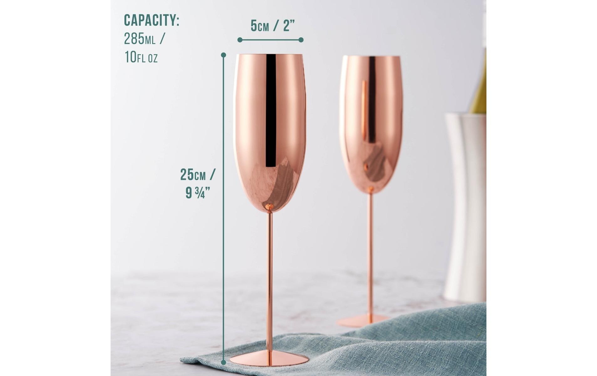 Oak & Steel Sektglas 285 ml, 4 Stück, Rosegold