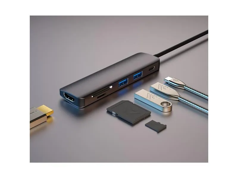 4smarts Dockingstation 6in1 Hub USB-C – HDMI/USB-A/SD/PD 4smarts Dockingstation 6in1 Hub USB-C – HDMI/USB-A/SD/PD