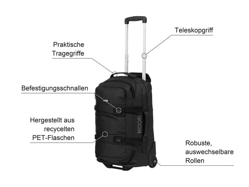KOOR Reisekoffer Jiibs 50 L, Schwarz KOOR Reisekoffer Jiibs 50 L, Schwarz