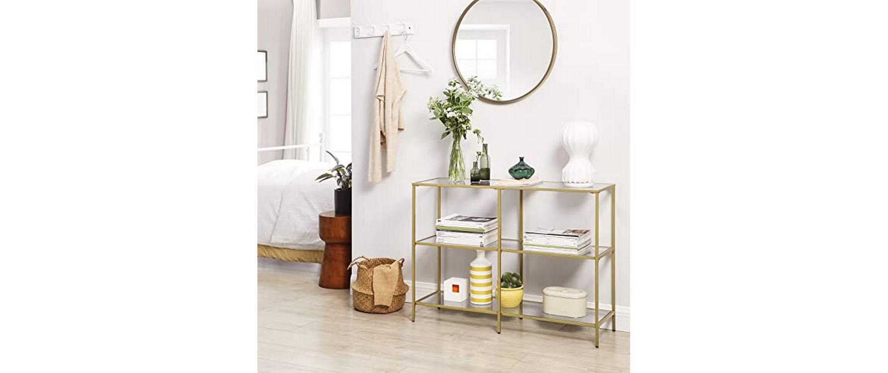 VASAGLE Konsolentisch 100 x 30 x 73 cm, Gold