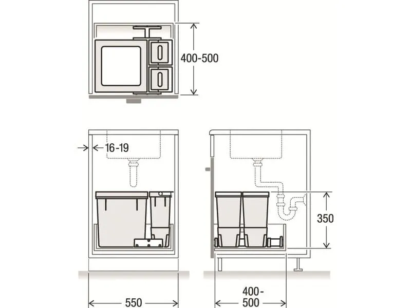 Müllex Abfallsystem X-LINE System X55 M5 Basic