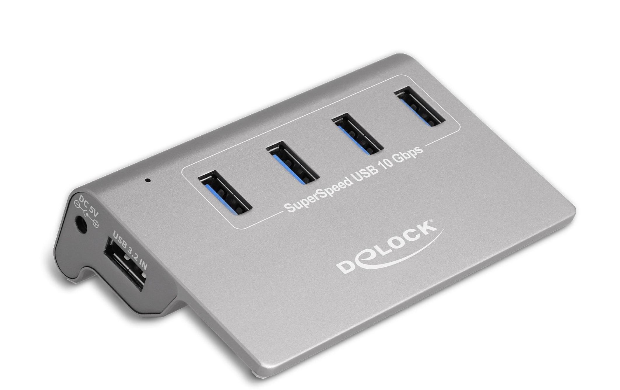 Delock USB-Hub 64181 USB 3.1 - 4x USB-A / 1x Ladeanschluss