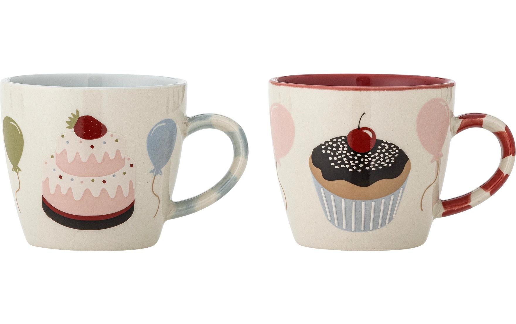 Bloomingville Kindertasse Darby 2er Set, Rot, Steingut Bloomingville Kindertasse Darby 2er Set, Rot, Steingut