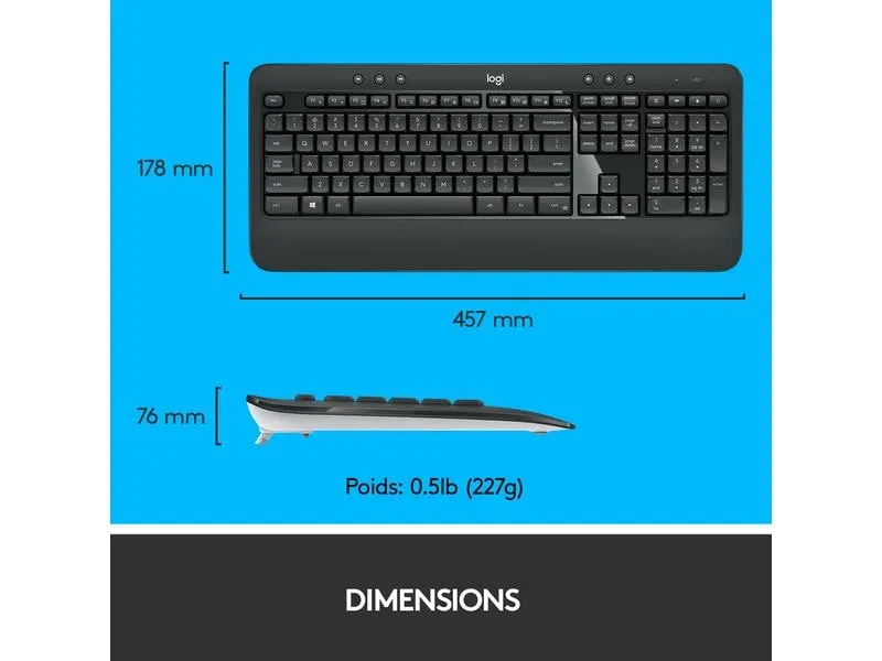 Logitech Tastatur-Maus-Set MK540 Advanced US-Layout, für Windows Logitech Tastatur-Maus-Set MK540 Advanced US-Layout, für Windows