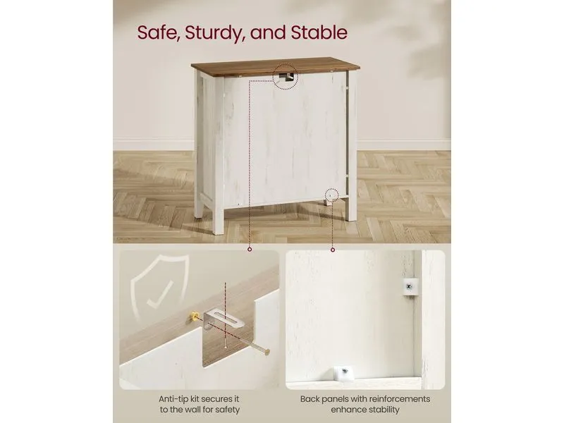 VASAGLE Kommode 80 x 80 cm, Beige/Weiss VASAGLE Kommode 80 x 80 cm, Beige/Weiss