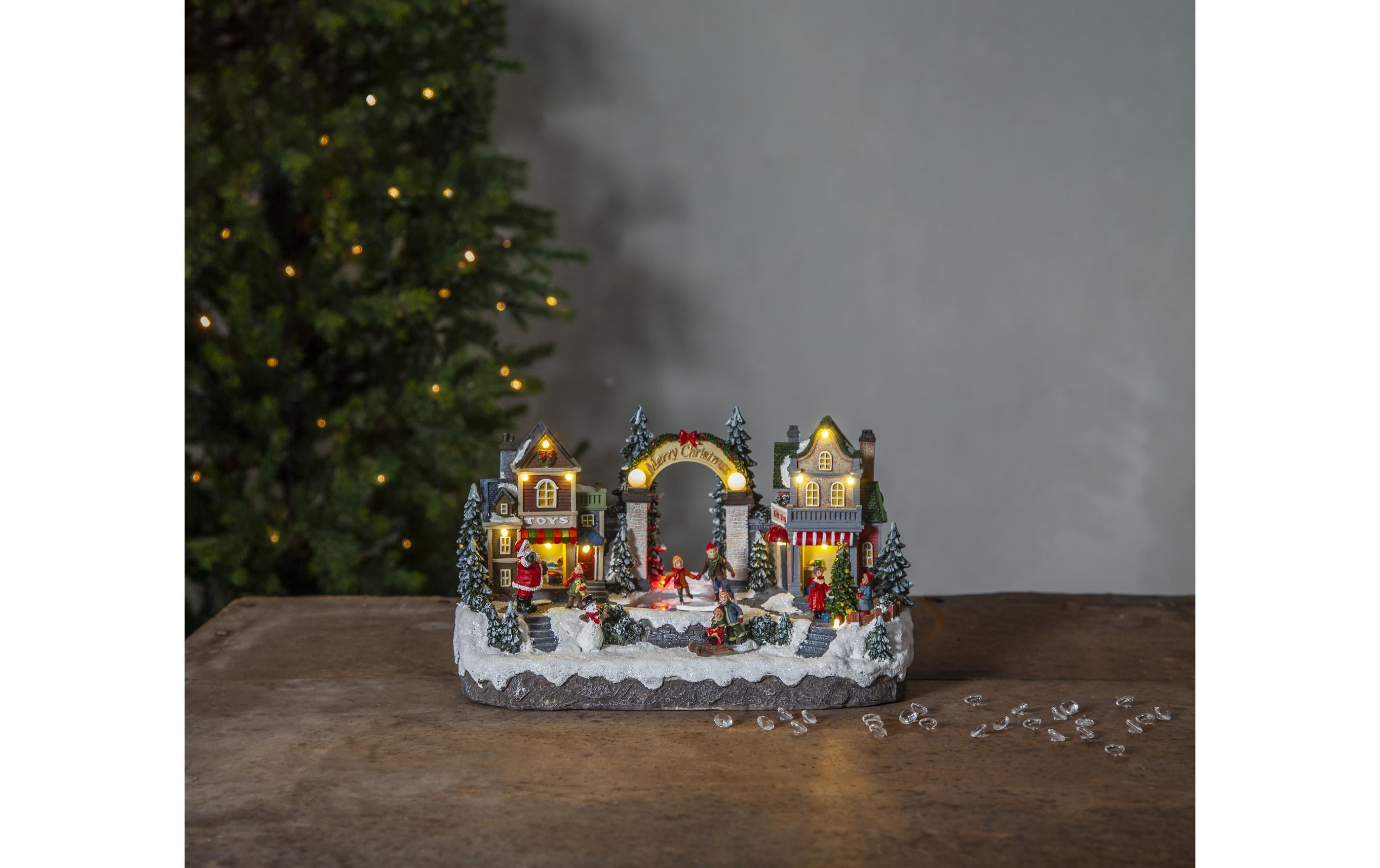 Star Trading LED-Figur Szene Iceville, 32 x 19 cm, RGBW, Mehrfarbig