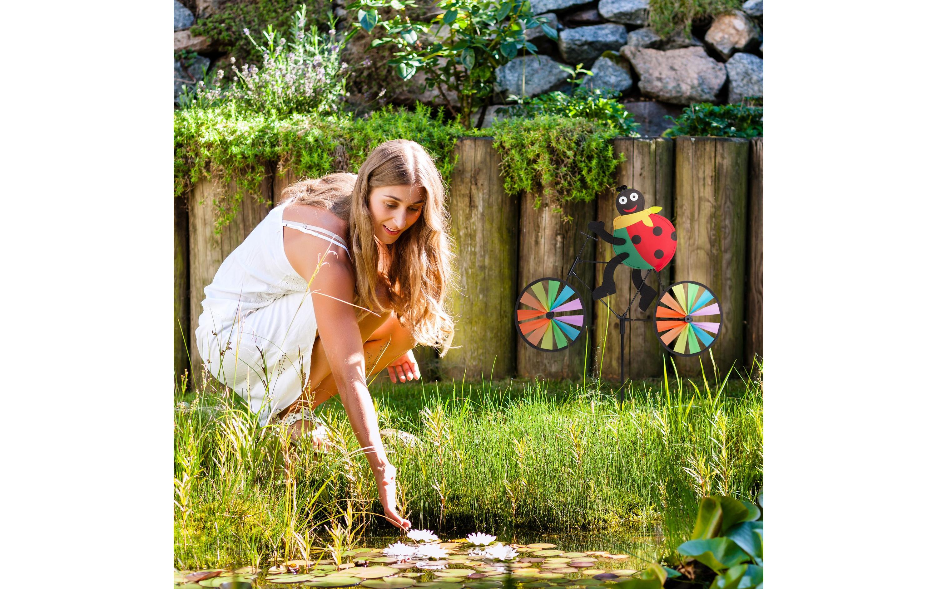 relaxdays Windrad Marienkäfer 2er Set, 75.5 cm