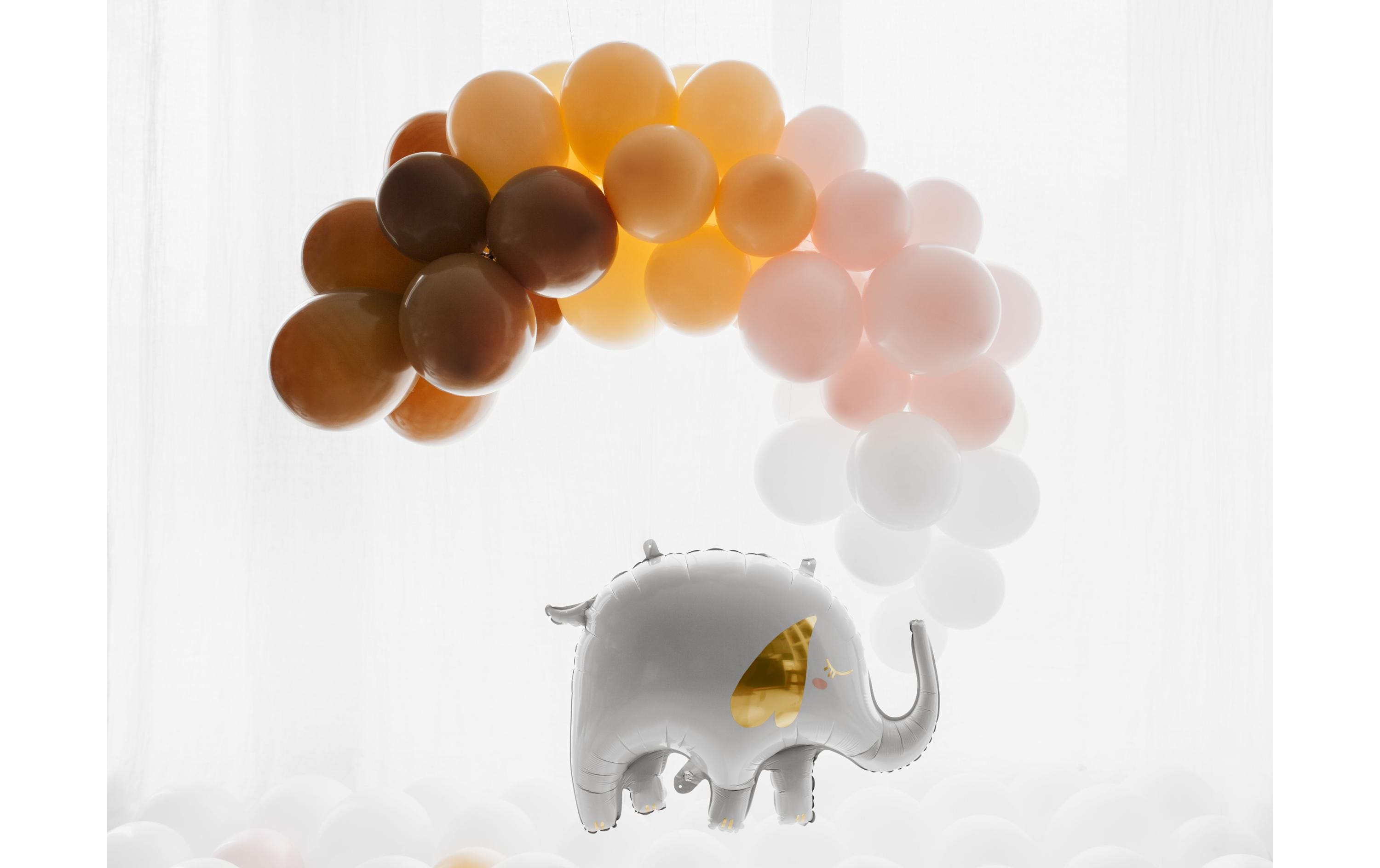 Partydeco Folienballon Elephant Gold/Weiss