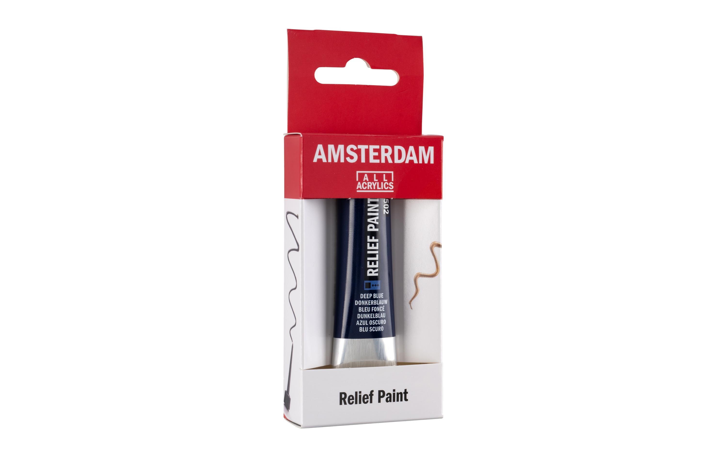 Amsterdam Acrylfarbe Reliefpaint 502 Tiefblau deckend, 20 ml