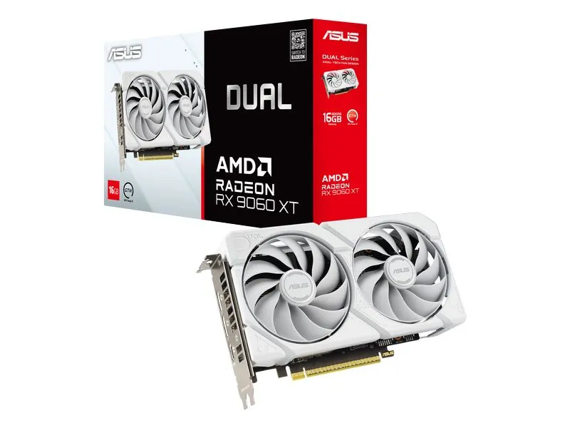ASUS Grafikkarte Dual Radeon RX9060XT 16G Weiss ASUS Grafikkarte Dual Radeon RX9060XT 16G Weiss
