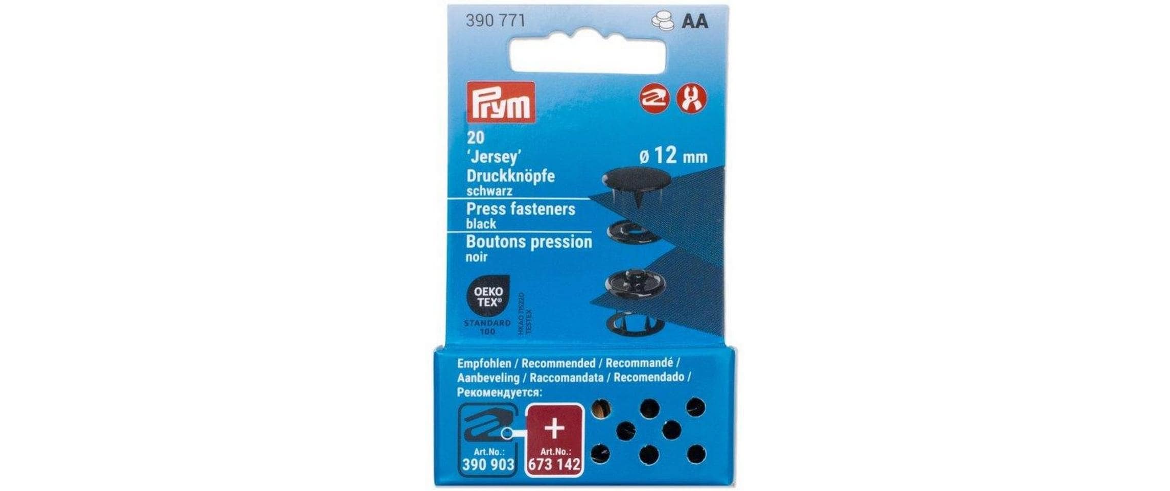Prym Druckknöpfe Jersey 12 mm, Schwarz