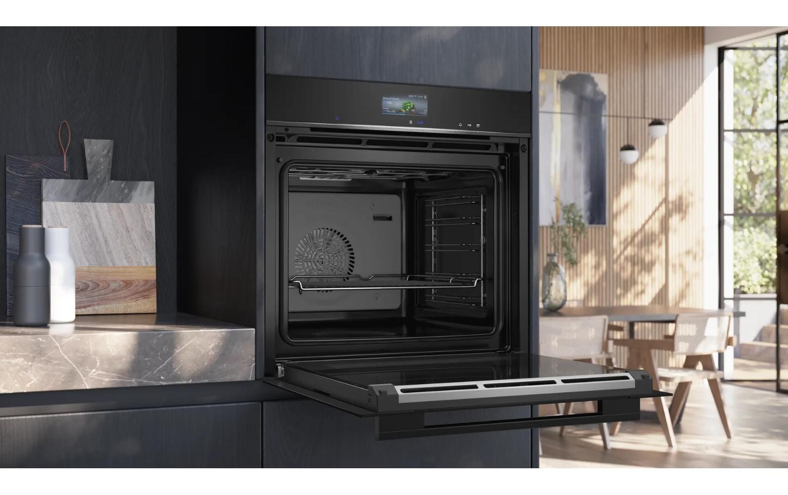 Siemens Einbaudampfbackofen iQ700 HS736G3B1C Schwarz A+