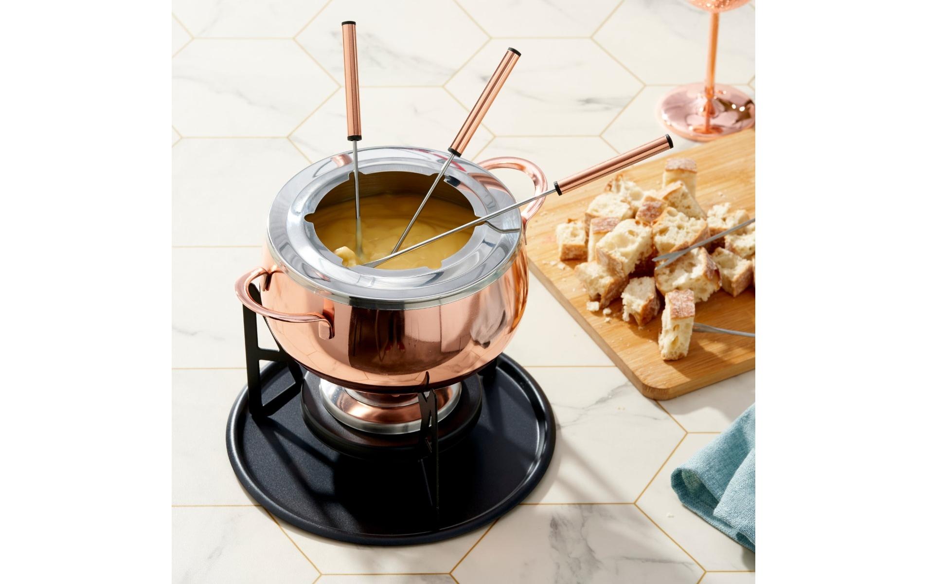 Oak & Steel Schokoladenfondue-Set 11 Teile, Rosegold