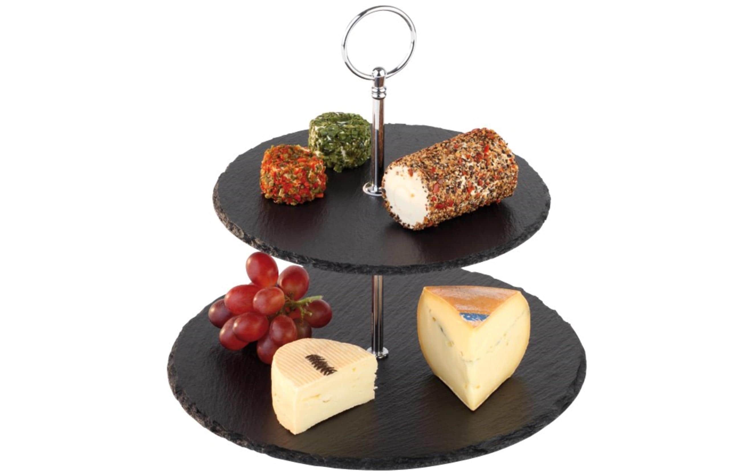 APS 2-stufige Etagere Schwarz/Silber